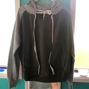 Grey and green zip up